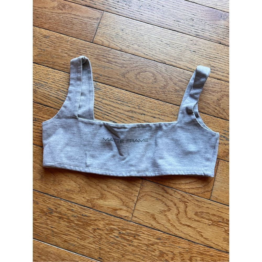 Matte Frame Gray Sports Bra Crop Top Lounge XS